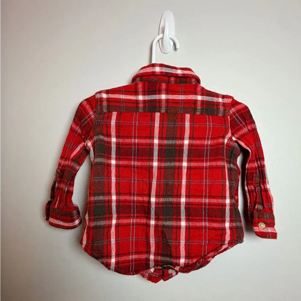 Ralph Lauren Infant Boys Red Plaid Button Down - Size 12 Months